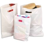 Colis de 100 Sacs plastique blanc poignée découpée 350x450+40mm SPD35050