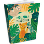 Agenda tigre rasé vif, 12x17cm. 288 pages