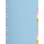 EXACOMPTA Jeu d'intercalaires 12 positions en carte recyclée pastel FOREVER 170g.