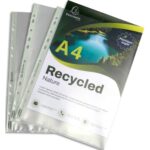 EXACOMPTA Sachet de 25 pochettes perforées A4 en polypropylène recyclé grainé 12/100e