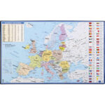 VIQUEL Sous-main en pvc décor EUROPE. Dimensions : 59,5 x 36,2 cm