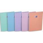 OXFORD Bloc agrafé en-tête SMART PASTEL 160 pages quadrillées 5x5. Format A4. Coloris assortis