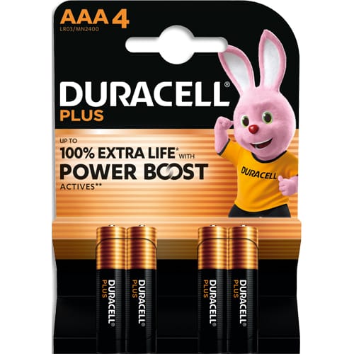 481485_d1-1.jpg DURACELL Piles alcalines AAA LR03 Plus, 1,5V lot de 4 piles 5019142 – Image 1