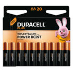 DURACELL Piles alcalines AA LR6 Plus, 1,5V lot de 20 piles 5019138