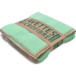 Lavette microfibre recyclée verte 38x38cm 220gr/m² - lot de 5 HI680