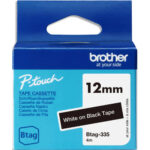 BROTHER Ruban pour titreuse BTAG blanc sur noir dimensions 12 mm x 4 m