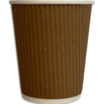 Sachet 35 Gobelets bruns 25 cl / 8oz triple paroi striée 835GOBR