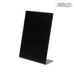 DEFLECTO Ardoise inclinée en L en acrylique noir. Epaisseur 2 mm, format A7, 74 x 105 mm SSPA714-2