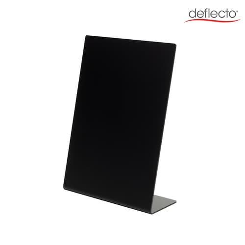 481687_d1.jpg DEFLECTO Ardoise inclinée en L en acrylique noir. Epaisseur 2 mm, format A7, 74 x 105 mm SSPA714-2 – Image 1