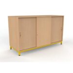 Armoire basse 3 portes coulissantes ral: bleu 5015