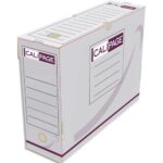 CALIPAGE Boîte archives dos 10 cm. Montage manuel. Carton Blanc.