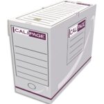 CALIPAGE Boîte archives dos 15 cm. Montage manuel. Carton Blanc.