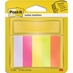 POST-IT Marque-pages POST-IT® papier (5x100) couleurs néons assortis