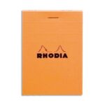 RHODIA BLoc de direction couverture Orange 80 feuilles (160 pages) format 8.5x12cm réglure 5x5