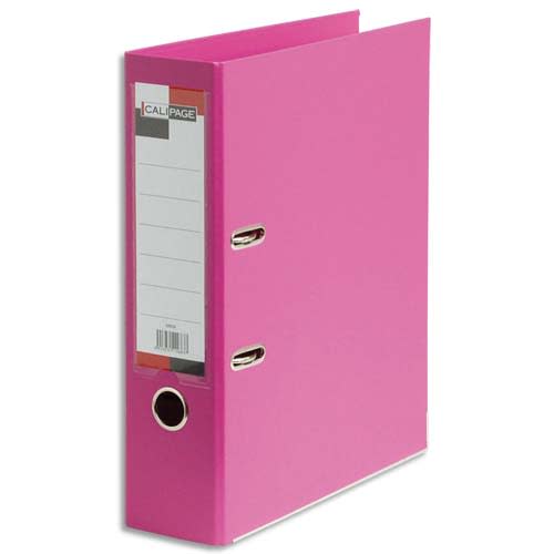 528335_d1.jpg CALIPAGE Classeur à levier en polypropylène intérieur/extérieur. Dos 8 cm. Format A4. Coloris Rose. – Image 1