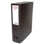 PERGAMY Boîte de classement dos de 8 cm, en polypropylène 7/10e. Coloris noir