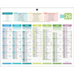 CBG Calendrier MINI 4 saisons,Janvier à Décembre, 21x26,5cm, 1 trou