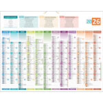 CBG Calendrier CARTE DE FRANCE, recto grille Janvier à Décembre et verso carte de France, 1 œillet