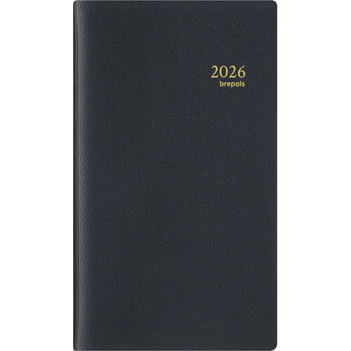 552048_d1-1.jpg BREPOLS Agenda Janvier à Décembre GENOVA Notaplan 702, spiralé, 1 semaine sur 2 pages, 8,9x16cm noir – Image 1