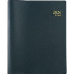 BREPOLS Agenda Janvier à Décembre GENOVA timing, spiralé, 1 semaine sur 2 pages, 17,1x22cm noir