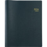 BREPOLS Agenda Janvier à Décembre GENOVA omega 27, spiralé, 1S/2P, pentalingue, 20,7x26,8cm noir