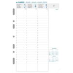 EXACOMPTA Recharge EXATIME 21 verticale, 14,2x21 cm. 16 mois : Sept à Déc 25, 1 semaine sur 2 pages