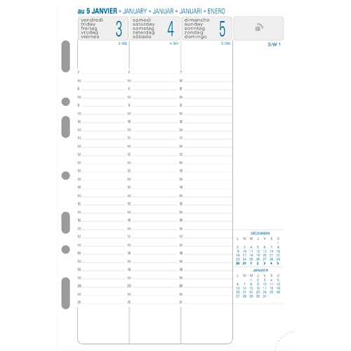 556015_d1-1.jpg EXACOMPTA Recharge EXATIME 21 verticale, 14,2x21 cm. 16 mois : Sept à Déc 25, 1 semaine sur 2 pages – Image 1