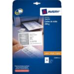 AVERY Pochette de 250 cartes de visite (85x54 mm) 200g coins droits Laser & Jet d'encre finition mate