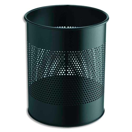 575233_d1.jpg DURABLE Corbeille à papier ronde ajourée en métal - 15 litres - ø26 x H31,5 cm - Noir – Image 1