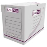 CALIPAGE Boîte archives dos 20 cm. Montage manuel. Carton Blanc.