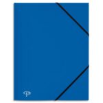 PERGAMY Chemise 3 rabats et élastique en polypropylène 4/10e Bleu marine.