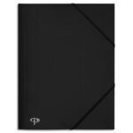 PERGAMY Chemise 3 rabats et élastique en polypropylène 4/10e Noir