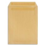 PERGAMY Boîte de 500 pochettes kraft Brun 90g C5 162x229 mm autocollantes