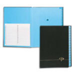 PERGAMY Trieur alphabétique 26 compartiments, couverture rigide plastifiée en PVC noir