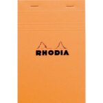 RHODIA Bloc de direction couverture Orange 80 feuilles (160 pages) format 11x17cm réglure 5x5