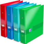 OXFORD Classeur 2 anneaux Color Life rembordé carte, format 17X22cm. Dos 3,5 cm. Coloris assortis