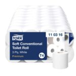 TORK Paquet de 8 rouleaux Papier toilette Traditionnel doux Premium 3 plis 250 feuilles – Image 2
