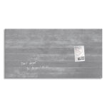 SIGEL Tableau en verre Béton structuré, magnétique 2 aimants et fixation fournis, Format : L91 x H46 cm