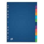 OXFORD Intercalaire Color Life, 12 positions en polypropylène translucide 3/10e. Format A4+. Assortis
