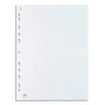 OXFORD Boîte de 100 pochettes perforées QUICK'IN en polypro lisse 7/100e. Format A4, perforation 11 trous