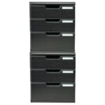 EXACOMPTA Module de classement 3 tiroirs format A4+ Dimensions L28,8 x H32 x P35 cm ECOBlack Noir – Image 2