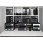 EXACOMPTA Module de classement 5 tiroirs format A4+ Dimensions L28,8 x H32 x P35 cm ECOBlack Noir – Image 4