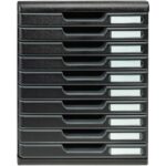 EXACOMPTA Module de classement 10 tiroirs format A4+ Dimensions L28,8 x H32 x P35 cm ECOBlack Noir – Image 3