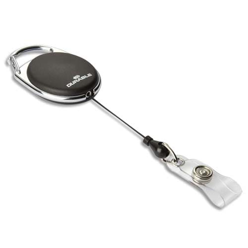 606243_d1.jpg DURABLE Boîte 10 Enrouleurs Style avec lanière bouton pression - cordon rétractable 80cm - Noir – Image 1