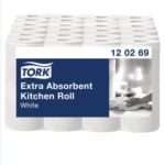 TORK Paquet de 2 rouleaux Essuie-tout Premium Extra absorbant gaufré 2 plis 64 formats 23 x 24 cm – Image 2