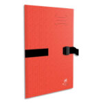 OXFORD Chemise à sangle BICOLOR, fermeture Clip'n go, en carte souple 5/10e, 390g. Coloris Rouge