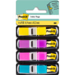 POST-IT Set de 4 x 35 marque-pages étroits, coloris vif