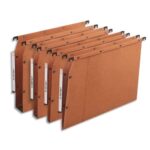 OBLIQUE AZ Boîte de 25 dossiers suspendus ARMOIRE en kraft 240g. Fond 15, bouton-pression. Orange