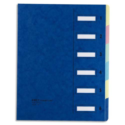 631621_d1.jpg EMEY Trieur EMEY JUNIOR en carte avec système clip, 6 compartiments. Coloris Bleu. – Image 1