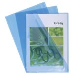 EXACOMPTA Boîte de 100 pochettes coin en PVC 14/100 ème. Coloris Bleu. – Image 3